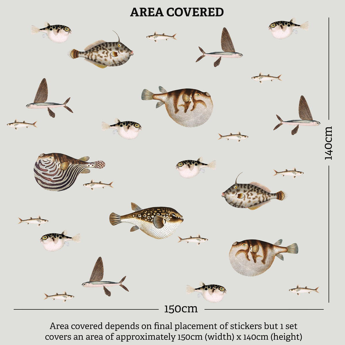 Puffer Fish Vintage Illustration Wall Decals
