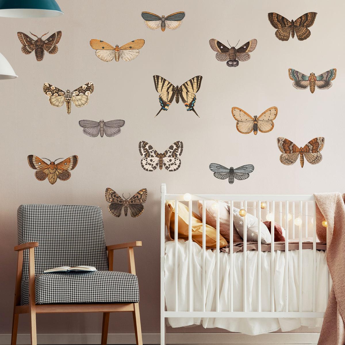 Vintage Butterfly Etching Peel and Stick Fabric Wall Stickers
