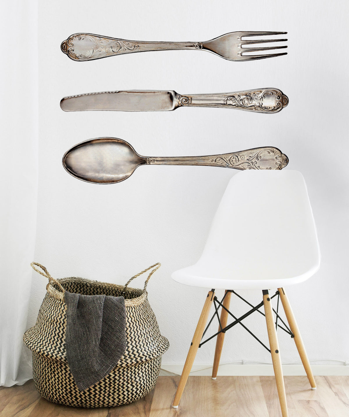 Antique Cutlery Fabric Wall Stickers