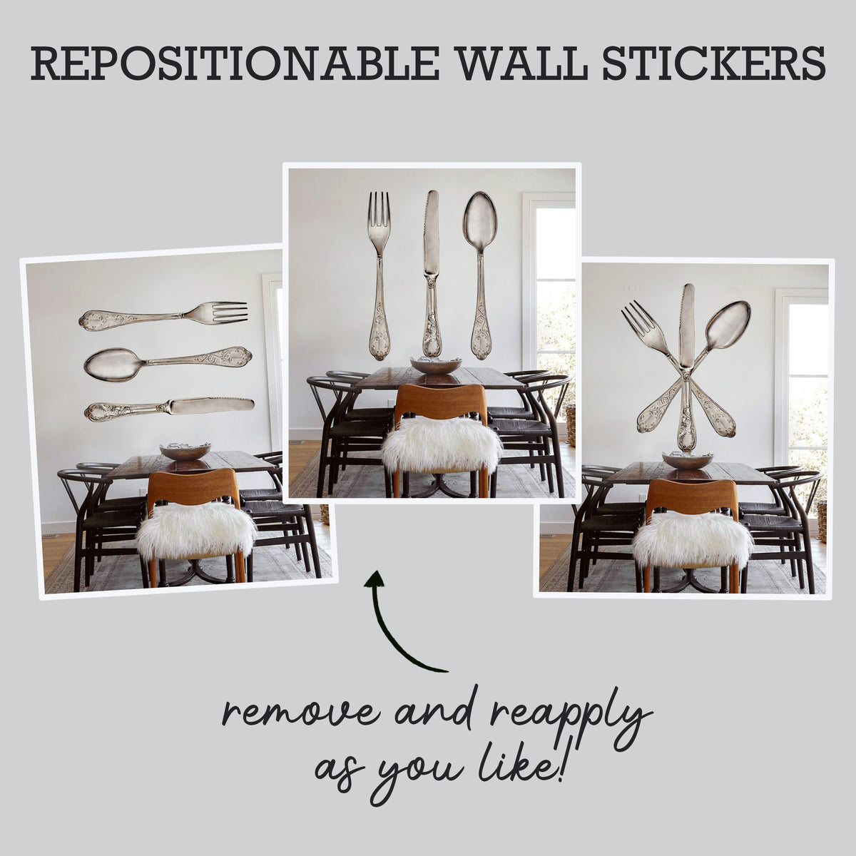 Antique Cutlery Fabric Wall Stickers