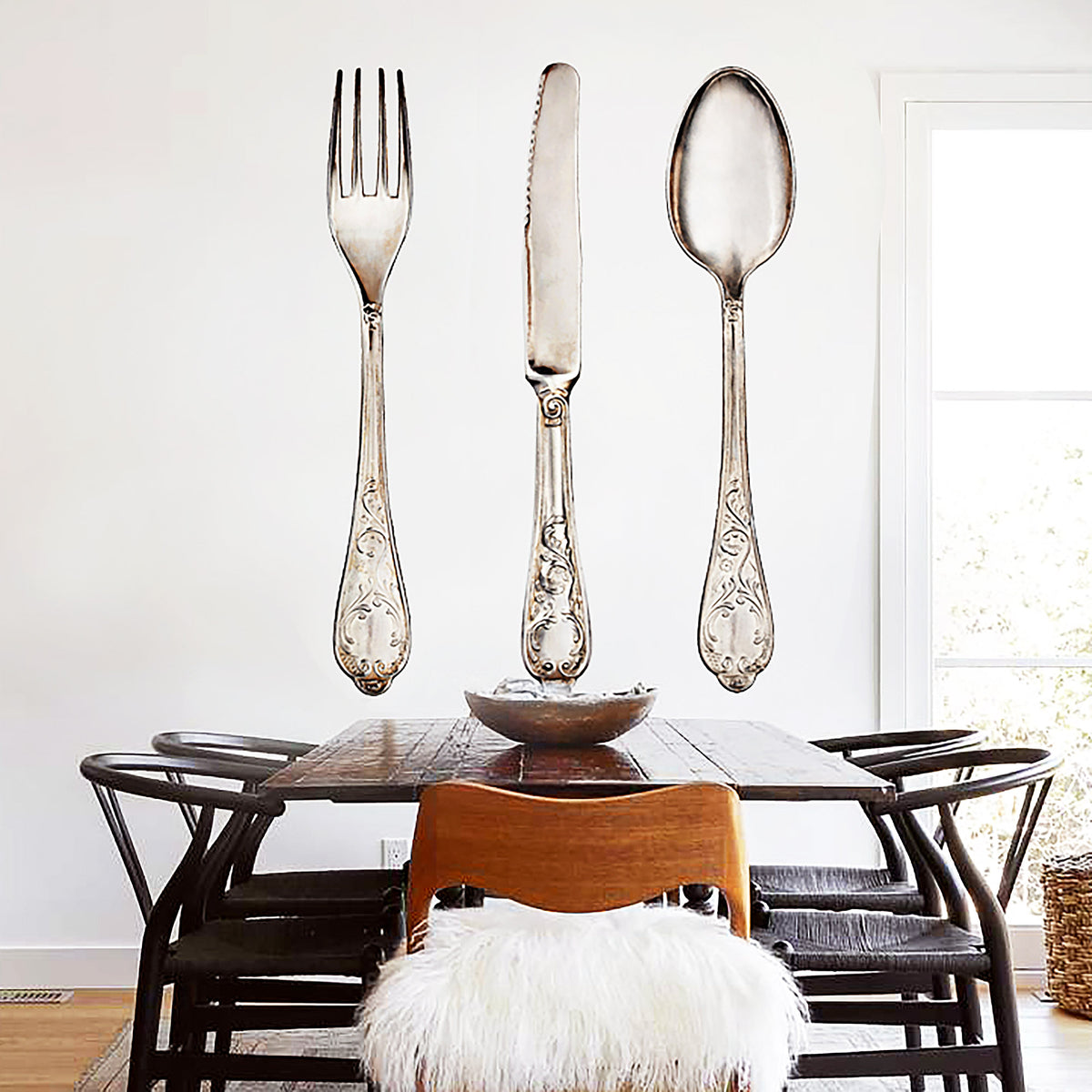 Antique Cutlery Fabric Wall Stickers