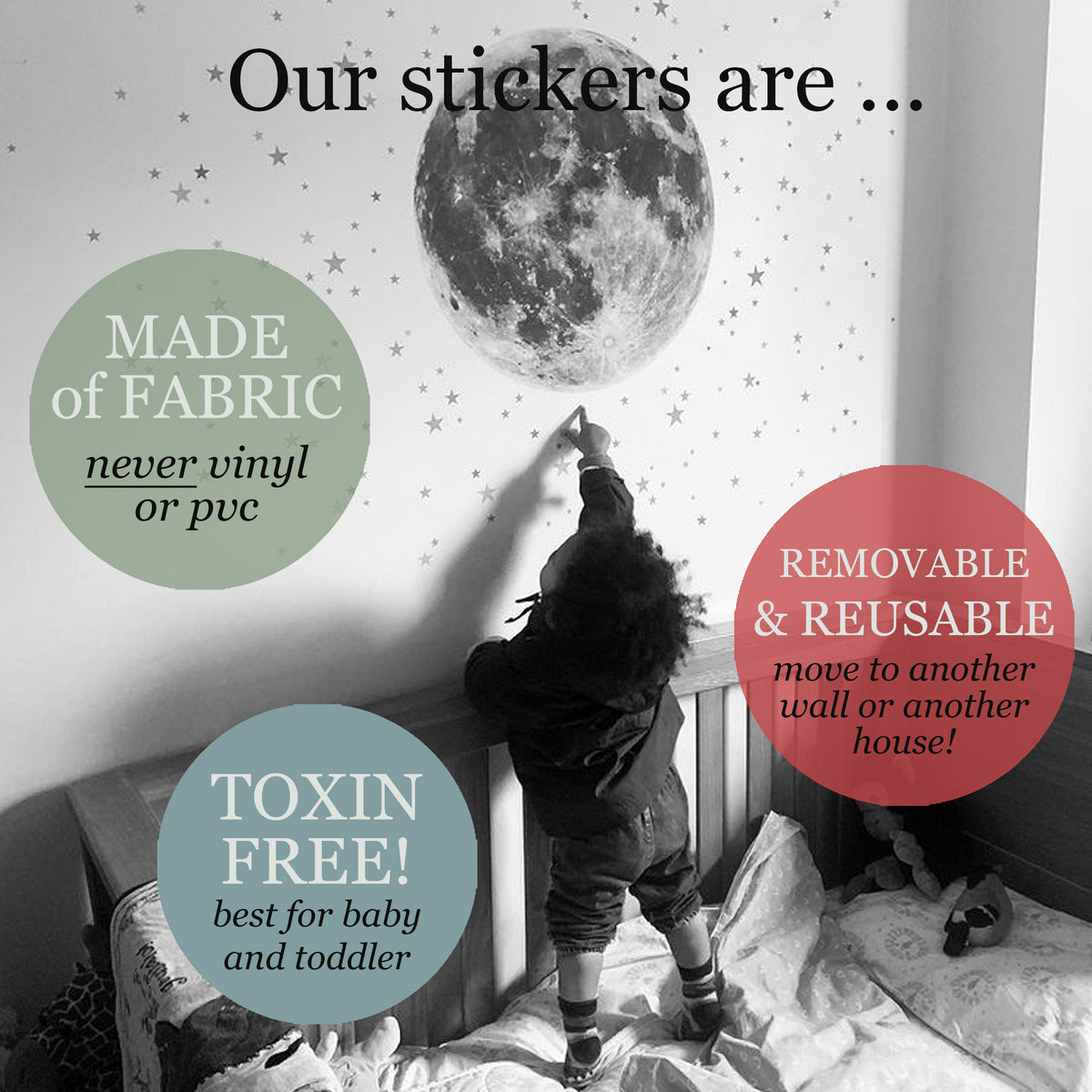 Personalized Astronaut and Space Rockets Wall Sticker