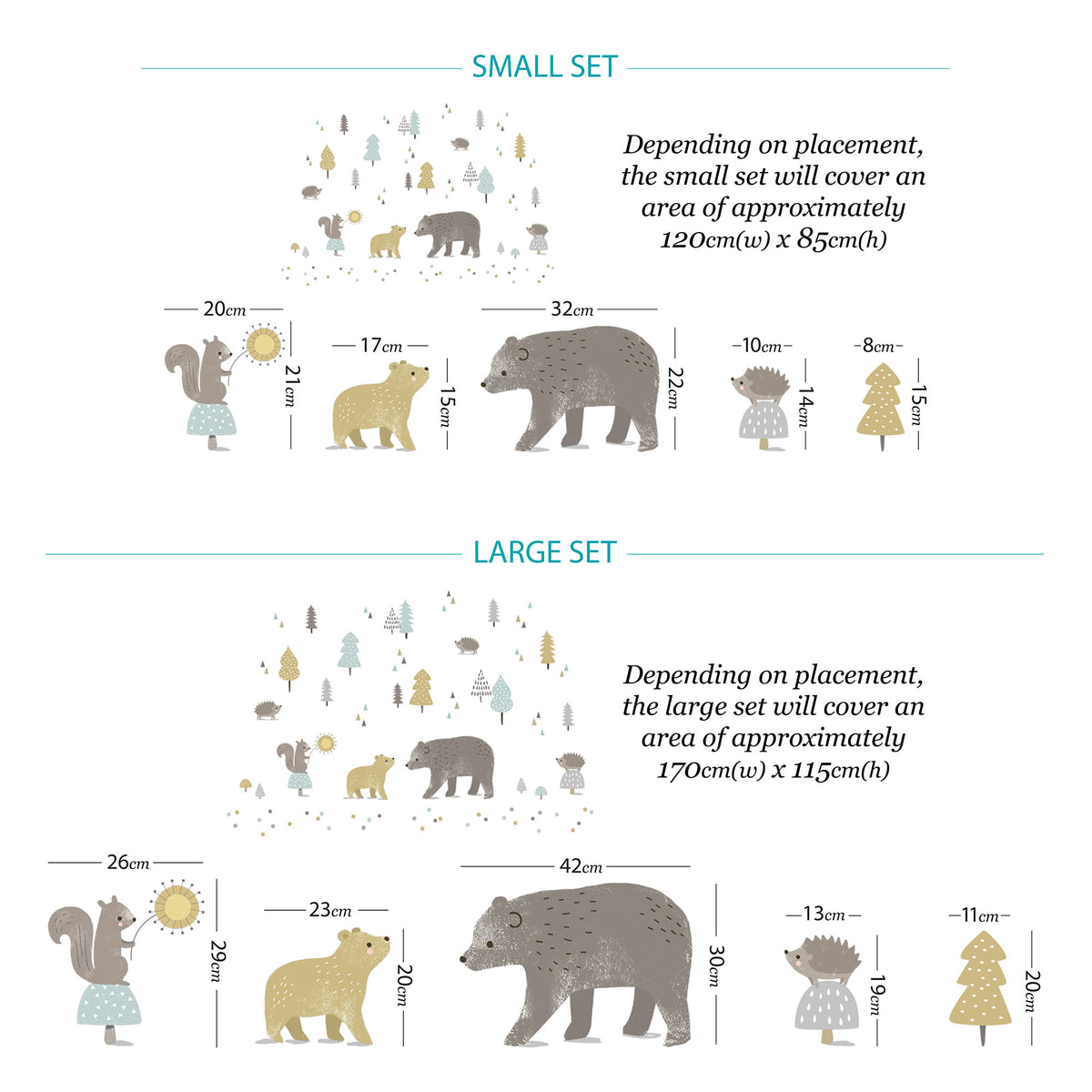 Wandtattoo Bären im Wald