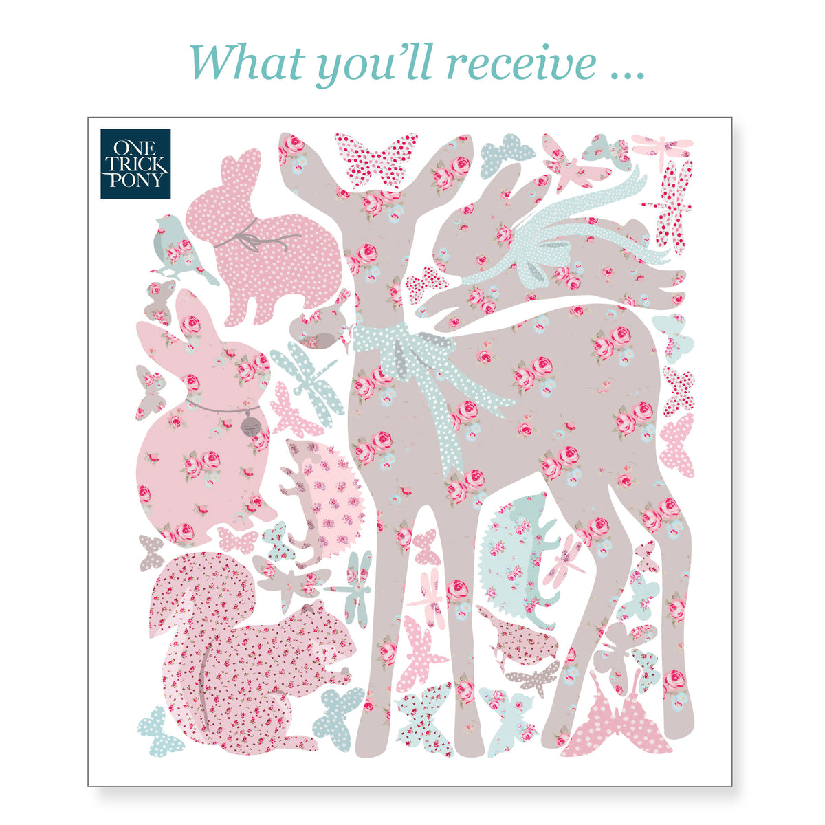 Wandtattoo Rehkitz und Freunde