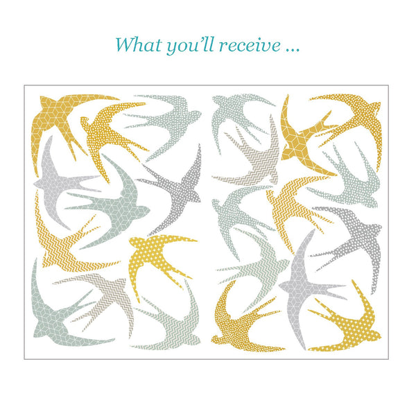 Bird In Flight Sticker Birds in Flight Wall Stickers - onetrickpony.design