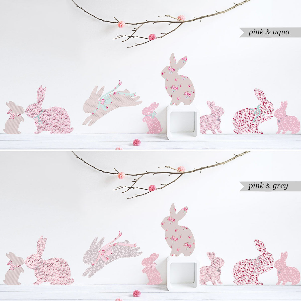 Pink Rabbit Wall Stickers