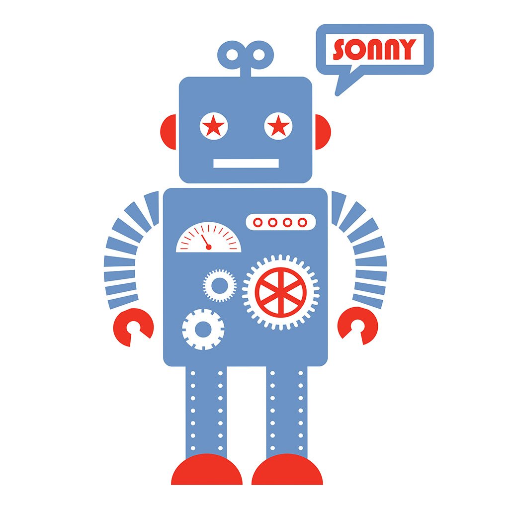 Personalised robot wall sticker