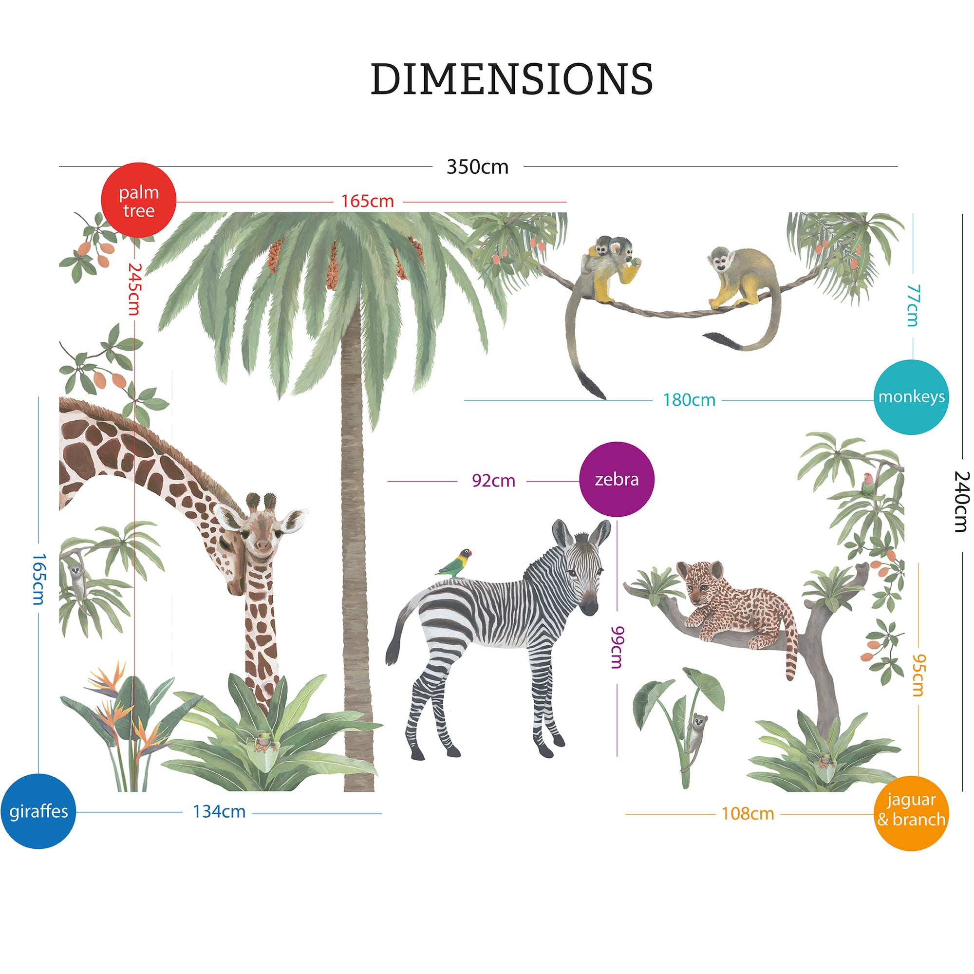 Safari Animals Fabric Wall Stickers - onetrickpony.design