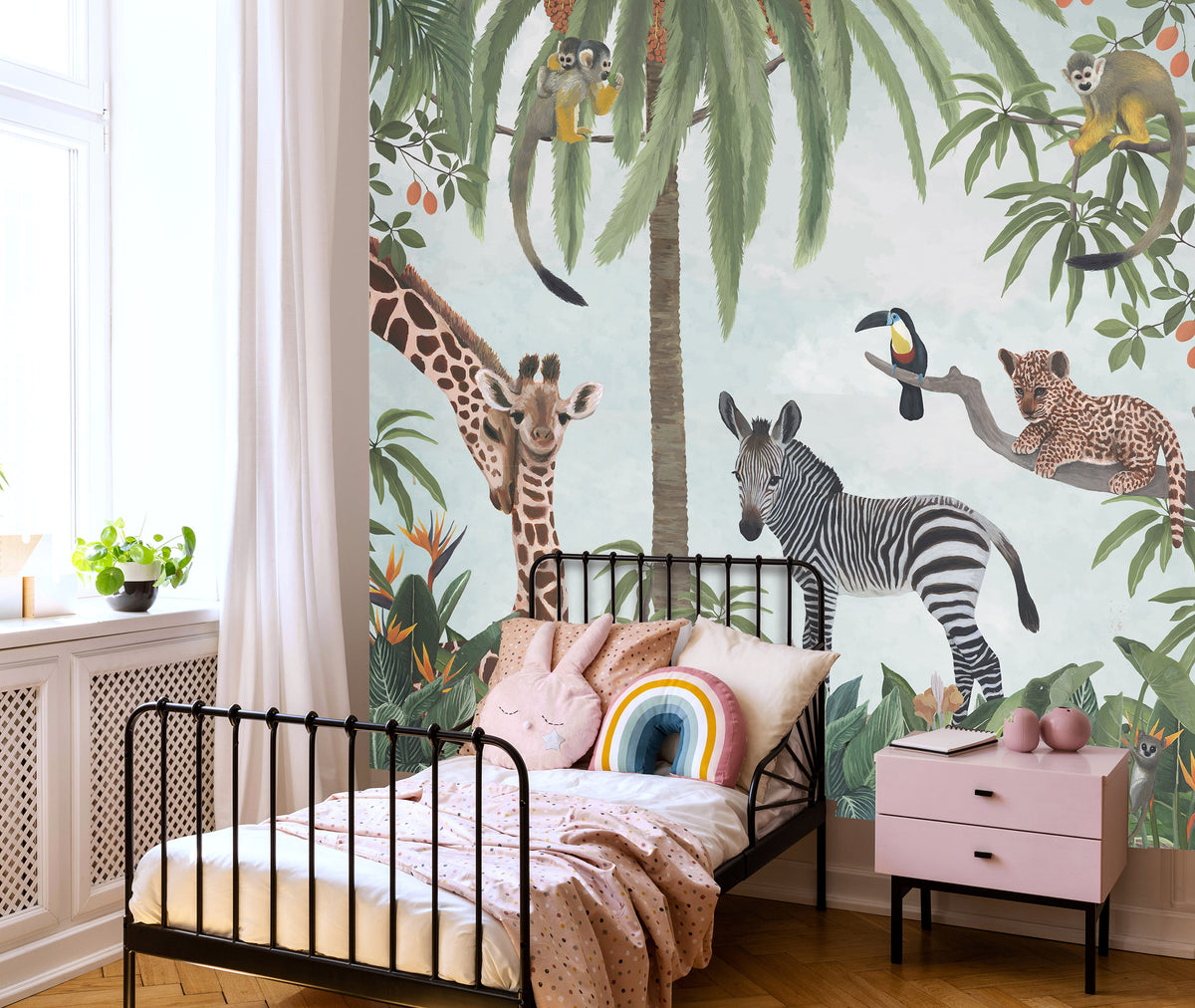 Safari Animals Jungle Scene Mural